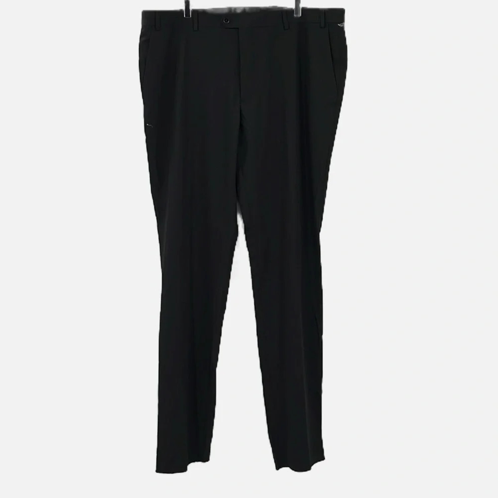 The Savile Row Strand Flat Front Unhemmed Dress Pants in Black - NWOT - Size 42W